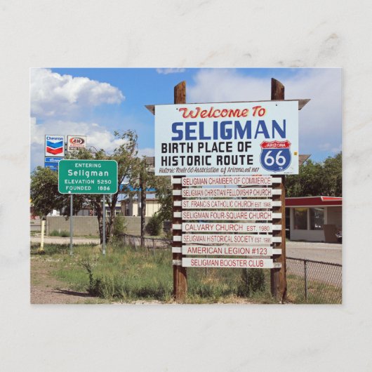 Welkom op Seligman Route 66 Briefkaart! Briefkaart (Voorkant)