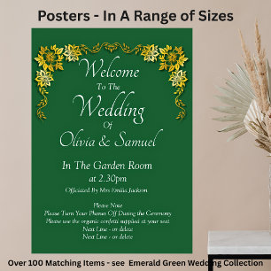 Welkom op Trouw Emerald Groen & Goud Poster