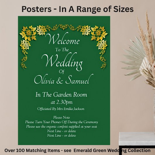 Welkom op Trouw Emerald Groen & Goud Poster