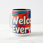 Welkom op tweekleurige koffiemok (Voorkant links)