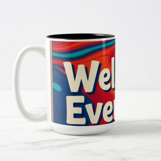 Welkom op tweekleurige koffiemok (Links)