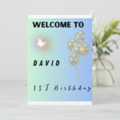 Welkom op Verjaardagsfeest Kaart (Staand voorkant)