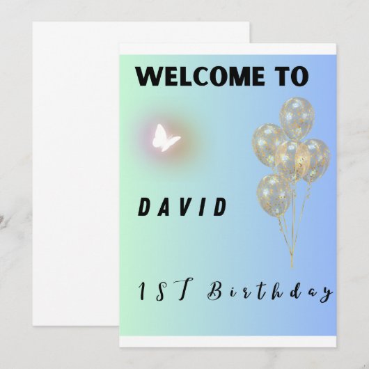 Welkom op Verjaardagsfeest Kaart (Voorkant / Achterkant)