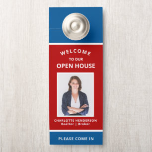 Welkom Open House Real Estate Agent Foto Deurhanger