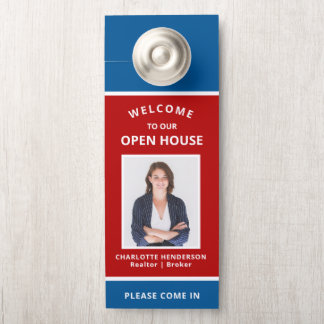 Welkom Open House Real Estate Agent Foto Deurhanger