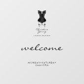 Welkom Openingstijden Lingerie Store Transparant Raamsticker (Vel)