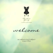 Welkom Openingstijden Lingerie Store Transparant Raamsticker (Vel 3)