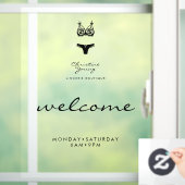 Welkom Openingstijden Lingerie Store Transparant Raamsticker (Huis)