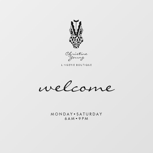 Welkom Openingstijden Lingeriewinkel Transparant W Raamsticker (Vel)