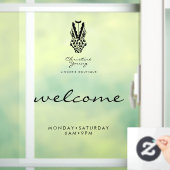 Welkom Openingstijden Lingeriewinkel Transparant W Raamsticker (Huis)