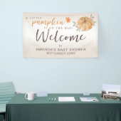 Welkom Oranje Little Pumpkin Herfst Baby shower Spandoek (Beurs)