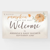 Welkom Oranje Little Pumpkin Herfst Baby shower Spandoek (Horizontaal)