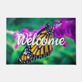 Welkom Oranje Monarch Vlinder Foto Kleurrijk Deurmat (Voorkant)