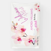 Welkom Orchidee Bloesems 60ste verjaardag Spandoek (Verticaal)