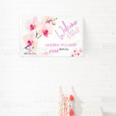 Welkom Orchidee Bloesems 60ste verjaardag Spandoek (Insitu)