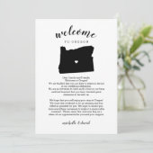 Welkom Oregon | Wedbrief en reisroute (Staand voorkant)