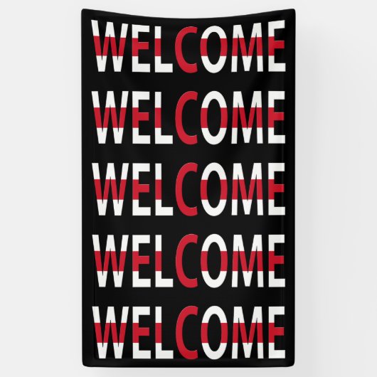 Welkom overlay op Engeland Vlag (v) bnrcnt Spandoek (Verticaal)