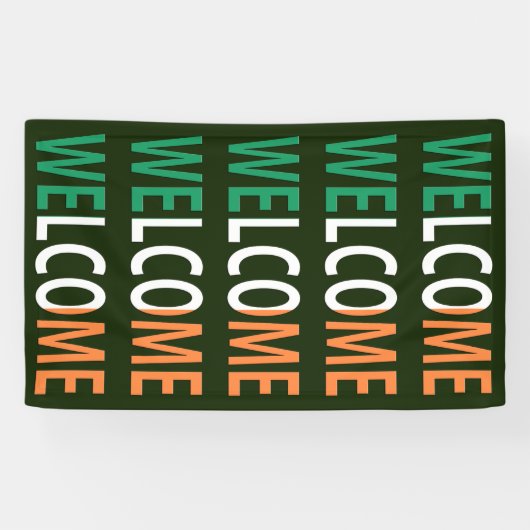 Welkom overlay op Ierse Vlag (v) bnrt Spandoek (Horizontaal)