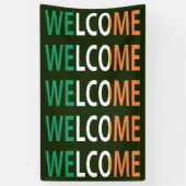 Welkom overlay op Ierse Vlag (v) bnrt Spandoek (Verticaal)