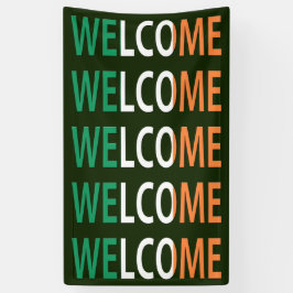 Welkom overlay op Ierse Vlag (v) bnrt Spandoek