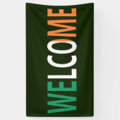 Welkom overlay op Irish Flag (h) bnrcnt Spandoek (Verticaal)
