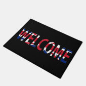 Welkom overlay op Union Jack Flag dmt Deurmat (Schuin)