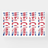 Welkom overlay op Union Jack Flag (v) bnrcnt Spandoek (Horizontaal)