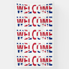 Welkom overlay op Union Jack Flag (v) bnrcnt Spandoek