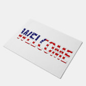 Welkom overlay op USA Flag dmcnt Deurmat (Schuin)