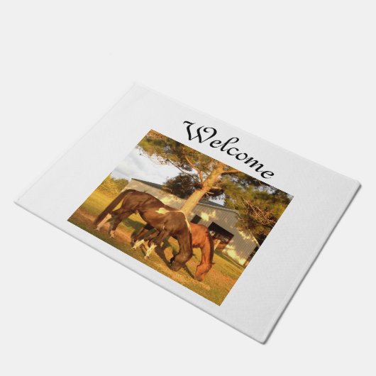 Welkom paard deurmat (Schuin)