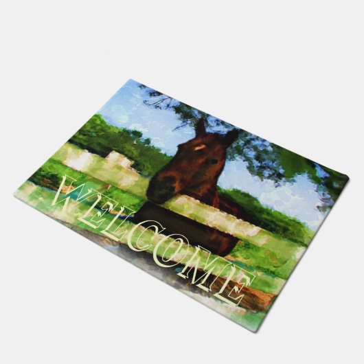Welkom paard deurmat (Schuin)