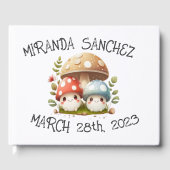 Welkom paddenstoel-Baby shower Gastenboek (Voorkant)