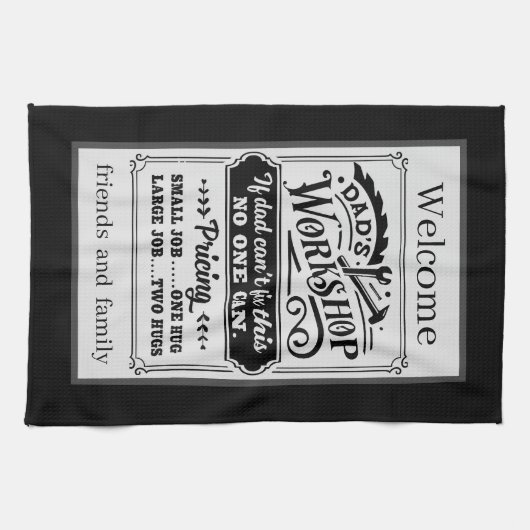 Welkom Papa's Garage Vrienden & Familie Theedoek (Horizontaal)