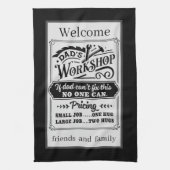 Welkom Papa's Garage Vrienden & Familie Theedoek (Verticaal)