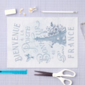 Welkom Parijs Eiffeltoren Blauw Frans Decoupage Tissuepapier (Craft)