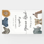Welkom partij dieren Safari Birthday Party Spandoek (Horizontaal)