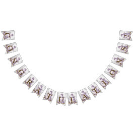 Welkom Party Cake Lavendel Bloemen Waterverf Vlaggetjes