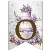 Welkom Party Cake Lavendel Bloemen Waterverf Vlaggetjes (Tweede vlag)