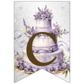 Welkom Party Cake Lavendel Bloemen Waterverf Vlaggetjes (Eerste vlag)