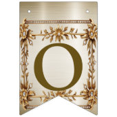 Welkom Party Goud  Rechthoek Dimond Flowers Vlaggetjes (Tweede vlag)