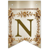 Welkom Party Goud  Rechthoek Dimond Flowers Vlaggetjes (Derde vlag)