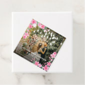 Welkom Party Roze Bloemen Gouden Lijst bruiloft Bedankjes Labels (In situ)