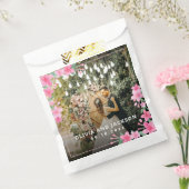 Welkom Party Roze Bloemen Gouden Lijst bruiloft Bedankzakje (Gezegeld)