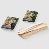 Welkom Party Roze Bloemen Gouden Lijst bruiloft Handwaaier (Niet-gemonteerd)