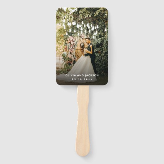 Welkom Party Roze Bloemen Gouden Lijst bruiloft Handwaaier (Voorkant)