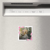 Welkom Party Roze Bloemen Gouden Lijst bruiloft Magneet (Insitu (Vaatwasser))