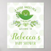 Welkom Party Signs Sweet Pea Baby shower Boy Poster (Voorkant)