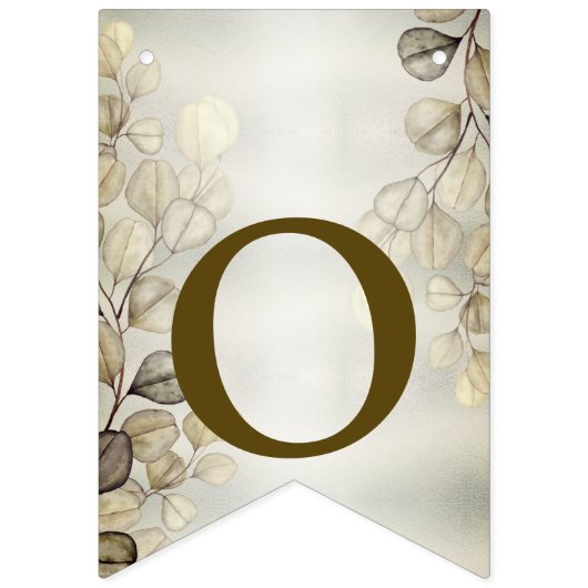 Welkom Party Waterverf Golden Eucalyptus Foliage Vlaggetjes (Tweede vlag)