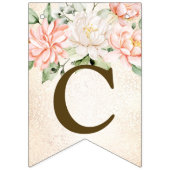 Welkom Party Waterverf Peach White Flowers Vlaggetjes (Eerste vlag)