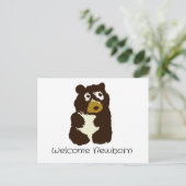 Welkom Pasgeboren Beer Cub Briefkaart (Staand voorkant)